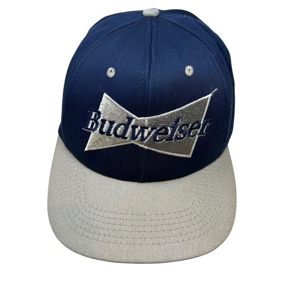 Budweiser Bow Tie Logo Beer Vintage Snapback Hat Cap 1996 Anheuser-Busch Retro - Picture 2 of 10